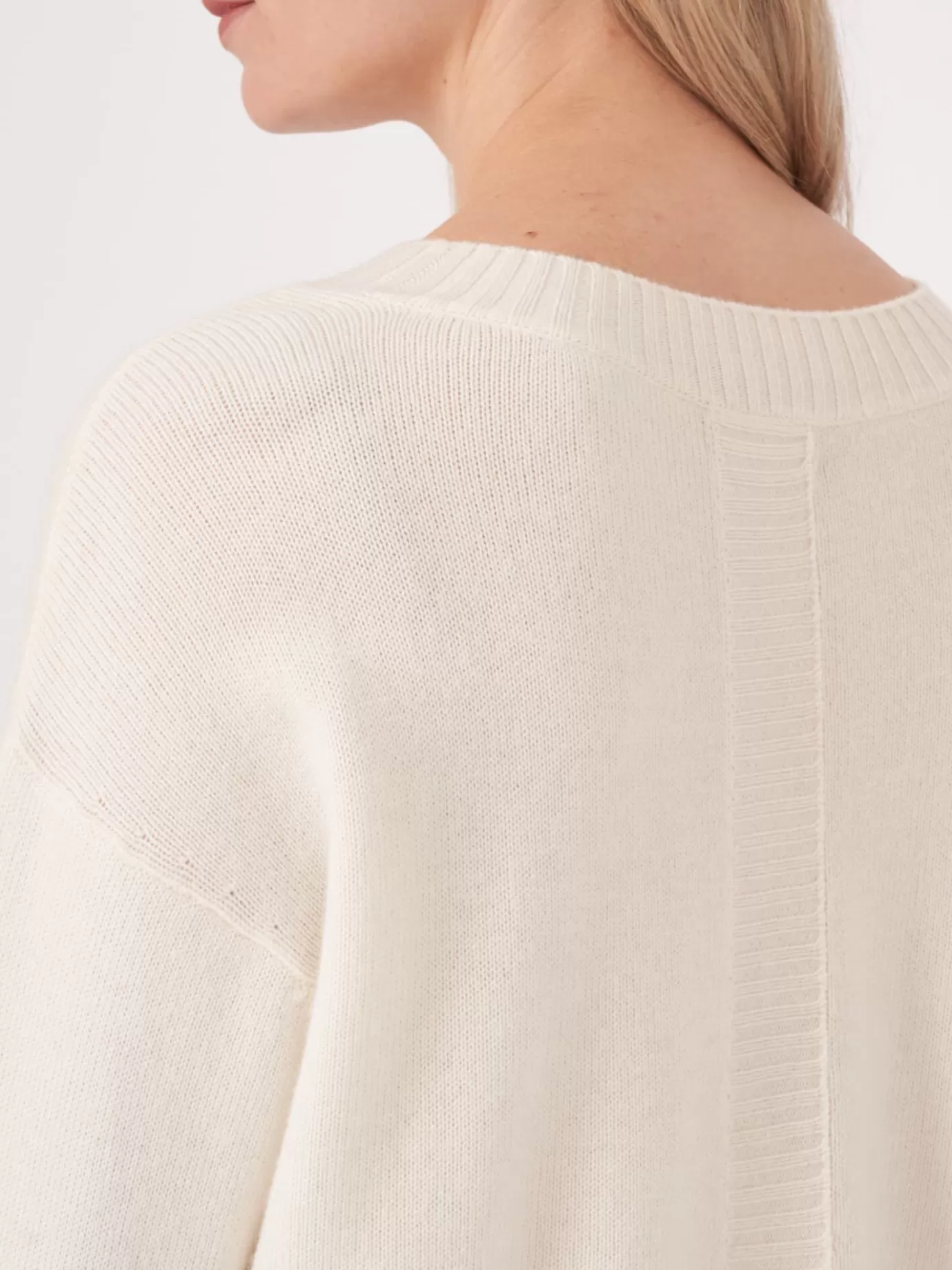 REPEAT cashmere Truien<Basic Trui Met Ronde Hals En Split Op De Rug Room