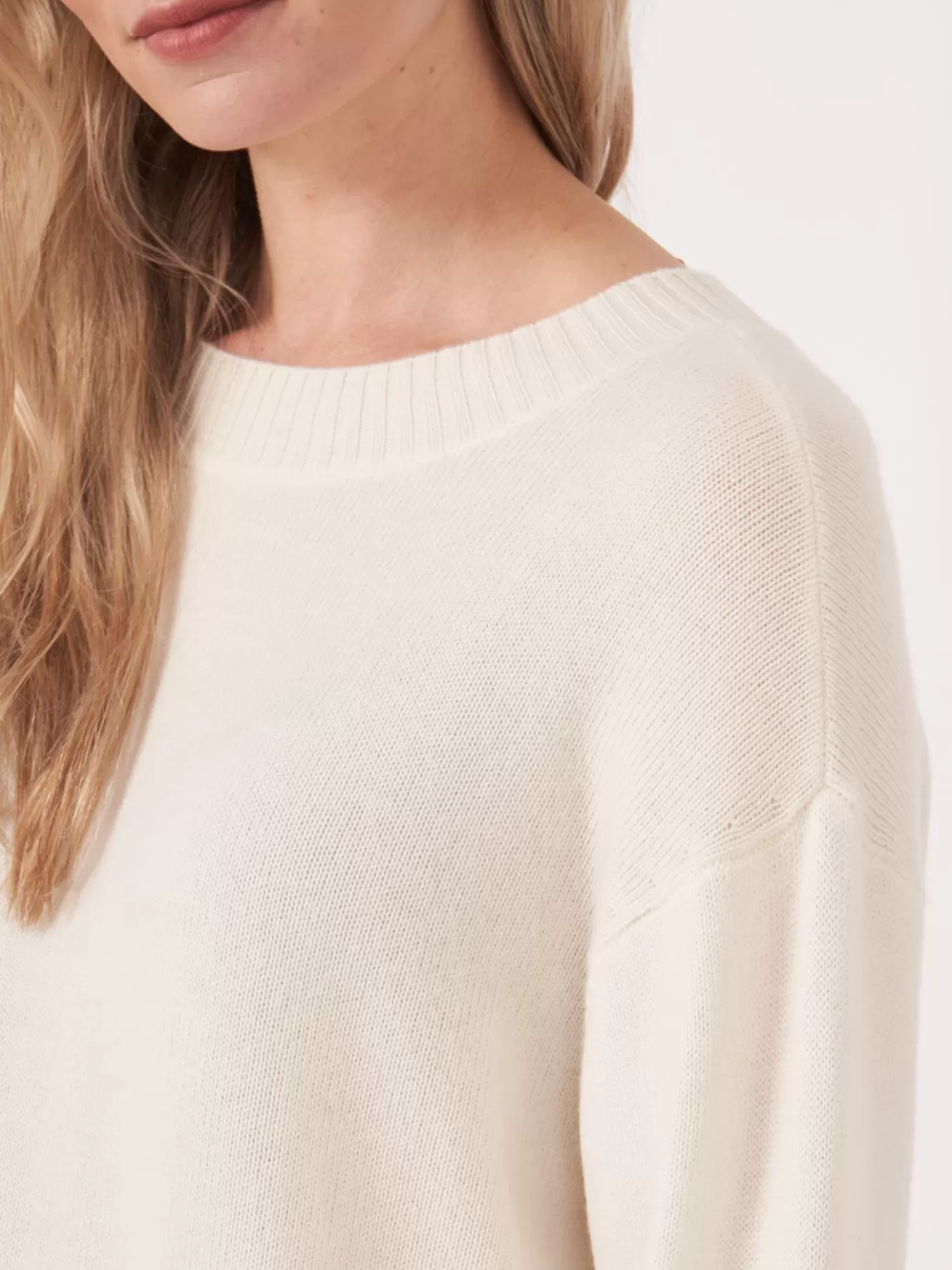 REPEAT cashmere Truien<Basic Trui Met Ronde Hals En Split Op De Rug Room