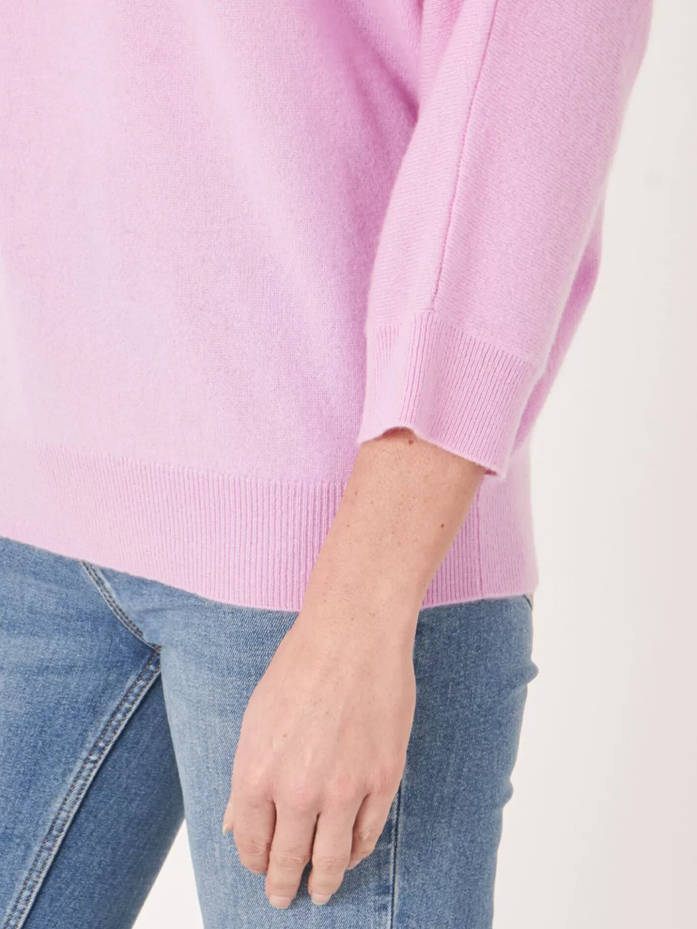 REPEAT cashmere Truien<Sportieve Cashmere Trui Met Opstaande Kraag Met Trekkoord Snoep
